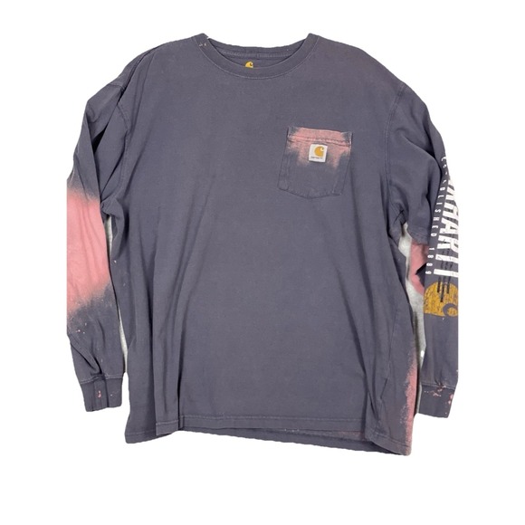 Carhartt Other - Carhartt Custom Bleached Long Sleeve T-Shirt Tie Dye Reworked Grunge Mens XL